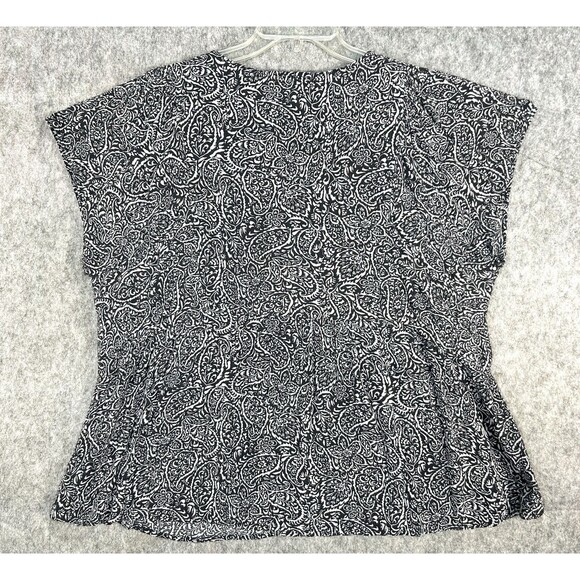Savanna Jane Top Women's 2X Black Paisley Floral Embroidered Boho Artsy Plus - Picture 3 of 7